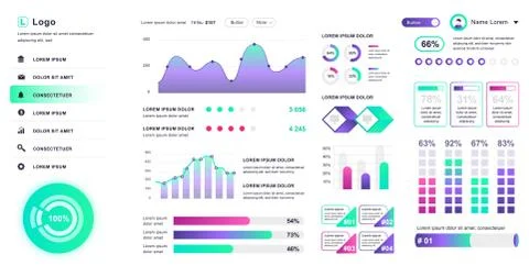 Dashboard UI. Admin panel vector design Stock Illustration