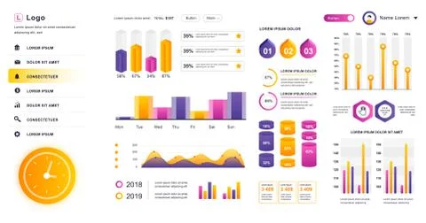 Dashboard UI. Admin panel vector design Stockillustratie