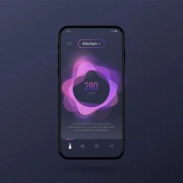 Dashboard UI and UX Kit. Control center design. Temperature control in the room. Stock Illustration