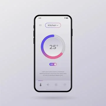 Dashboard UI and UX Kit. Control center design. Temperature control in the room. Stock Illustration
