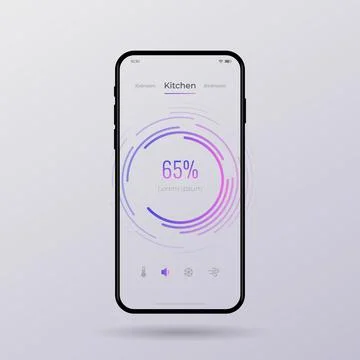 Dashboard UI and UX Kit. Control center design. Temperature control in the room. Stock Illustration