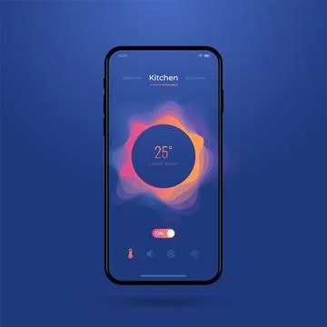 Dashboard UI and UX Kit. Control center design. Temperature control in the room. Stock Illustration