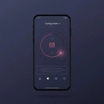 Dashboard UI and UX Kit. Control center design. Temperature control in the room. Stock Illustration