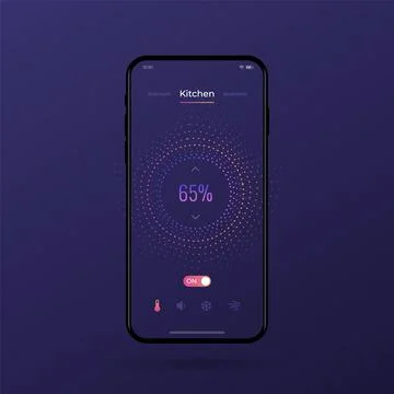 Dashboard UI and UX Kit. Control center design. Temperature control in the room. Stock Illustration