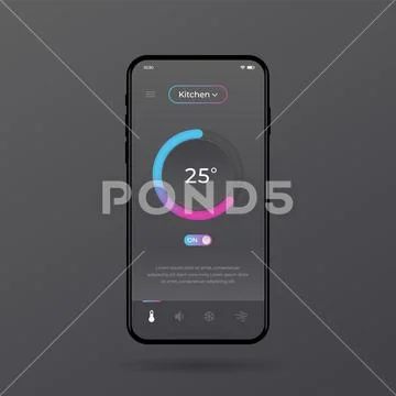 Dashboard UI and UX Kit. Control center design. Temperature control in ...