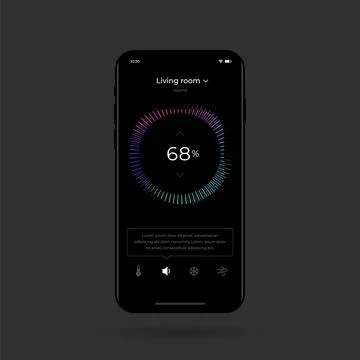 Dashboard UI and UX Kit. Control center design. Temperature control in the room. Stock Illustration