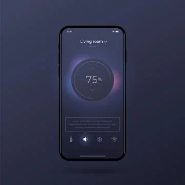 Dashboard UI and UX Kit. Control center design. Temperature control in the room. Stock Illustration