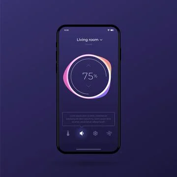 Dashboard UI and UX Kit. Control center design. Temperature control in the room. Stock Illustration