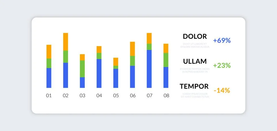 Dashboard UI infographic. Web presentation screen data graphs HUD diagram Stock Illustration
