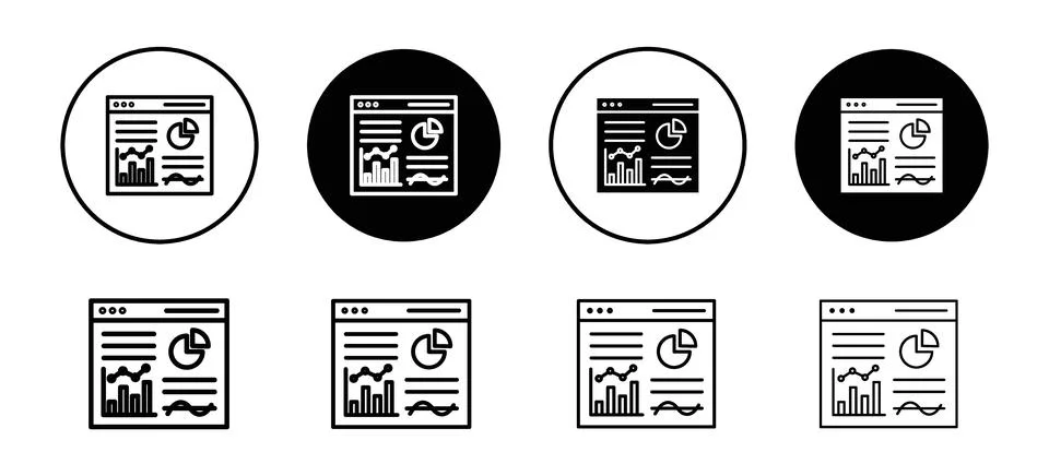 Dashboard vector icon set collection. Dashboard Outline flat Icon. Stock Illustration
