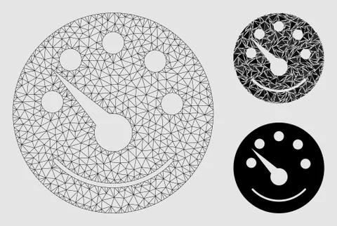 Dashboard Vector Mesh 2D Model and Triangle Mosaic Icon 스톡 일러스트