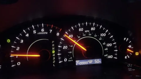 Dashboard View: Celebrating 250K Miles on the Road Stock Footage 297052271