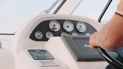 Dashboard on a yacht close-up Stock Footage 274439435