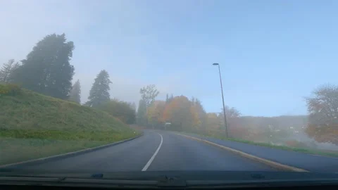 Dashcam camera POV point of view driving around lake Bled, Slovenia Stock Footage 143695231