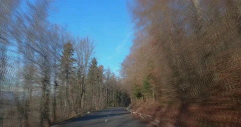 Dashcam dash camera POV driving on countryside paved road in Slovenia Stock Footage 145914402