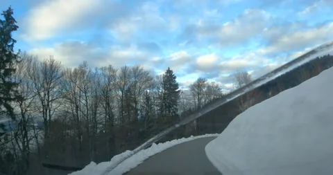 Dashcam dash camera POV driving on road in Slovenia Stock Footage 145979242