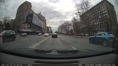 Dashcam (No Audio) Driving in Bucharest From Romana To Universitate (2023-03-12) Stock Footage 235629461