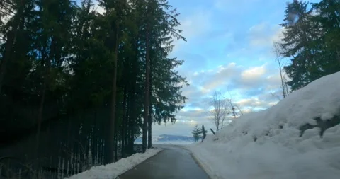 Dashcam POV point of view driving on high altitude mountain road in Slovenia Stock Footage 147683514