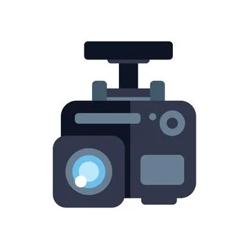 Dashcam recording traffic while driving on road trip Stock Illustration