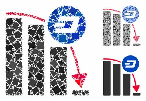 Dashcoin epic fall chart Composition Icon of Joggly Elements 스톡 일러스트