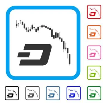 Dashcoin Fall Chart Framed Icon イラスト素材