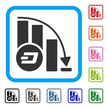 Dashcoin Falling Acceleration Chart Framed Icon Illustrazione stock