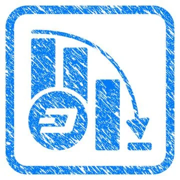 Dashcoin Falling Acceleration Chart Framed Stamp Stock Illustration