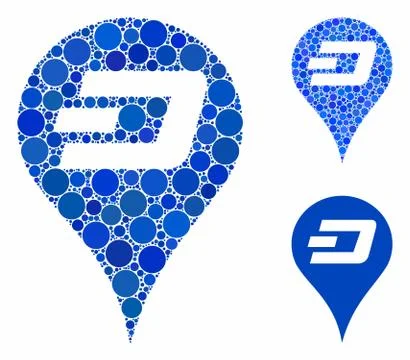 Dashcoin map pointer Mosaic Icon of Circles Stock Illustration