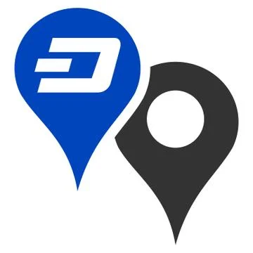 Dashcoin Map Pointers Flat Icon 스톡 일러스트