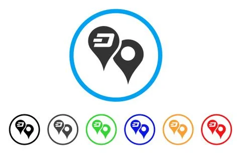 Dashcoin Map Pointers Rounded Icon Stock Illustration