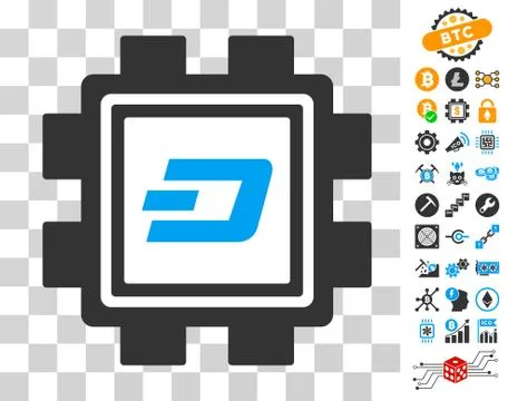 Dashcoin Mining Pool Icon with Bonus Illustrazione stock