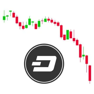 Dashcoin Panic Fall Chart Flat Icon Stock Illustration