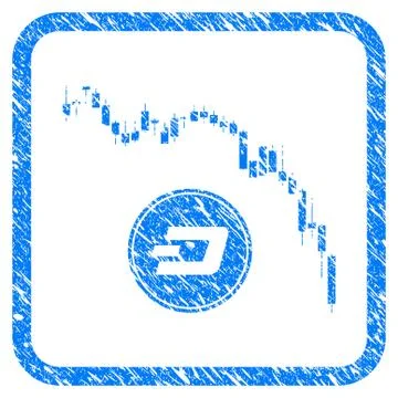 Dashcoin Panic Fall Chart Framed Stamp Illustrazione stock