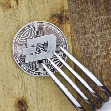 Dashcoin - silver coin Stock Photos