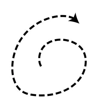 Dashed arrow set. Vector doodle dot line. Thin pointer arrows 스톡 일러스트