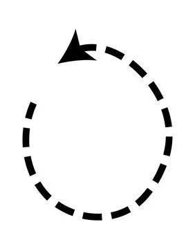 Dashed arrow set. Vector doodle dot line. Thin pointer arrows Illustrazione stock