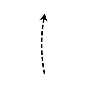 Dashed arrow set. Vector doodle dot line. Thin pointer arrows Stock Illustration