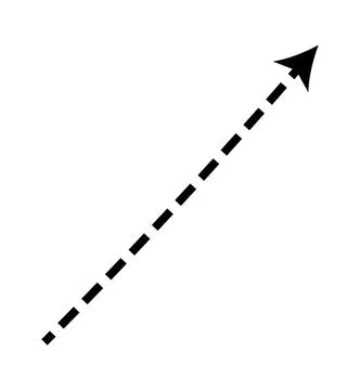 Dashed arrow set. Vector doodle dot line. Thin pointer arrows Stock Illustration