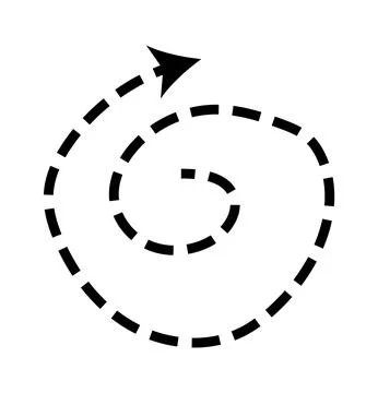 Dashed arrow set. Vector doodle dot line. Thin pointer arrows Stock Illustration