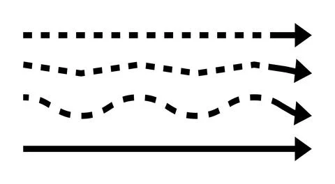 Dashed arrows line vector set Illustration