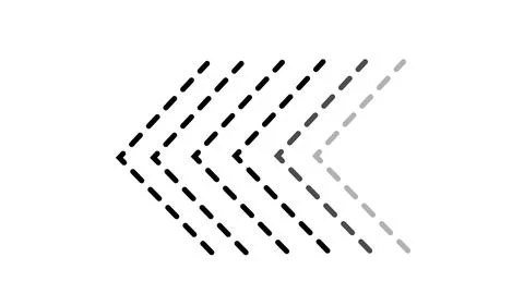 Dashed arrows pointing left in gradient Illustrazione stock