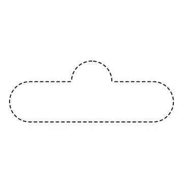 Dashed Black Neumorphic Menu Button With Semi Circle Tab on Top Center Stock Illustration