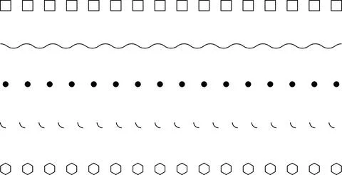 Dashed border divider set vector illustration 스톡 일러스트