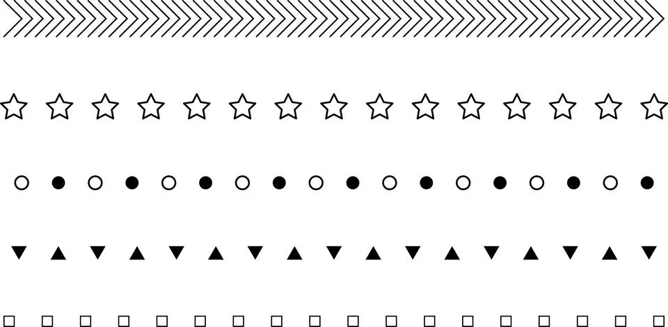 Dashed border divider set vector illustration 스톡 일러스트