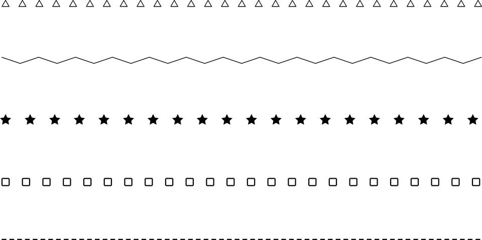 Dashed border divider set vector illustration 스톡 일러스트