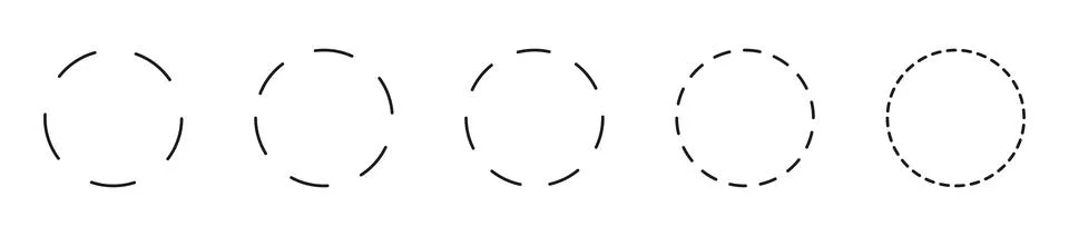 Dashed circle flat icon. Broken rings. Stock Illustration