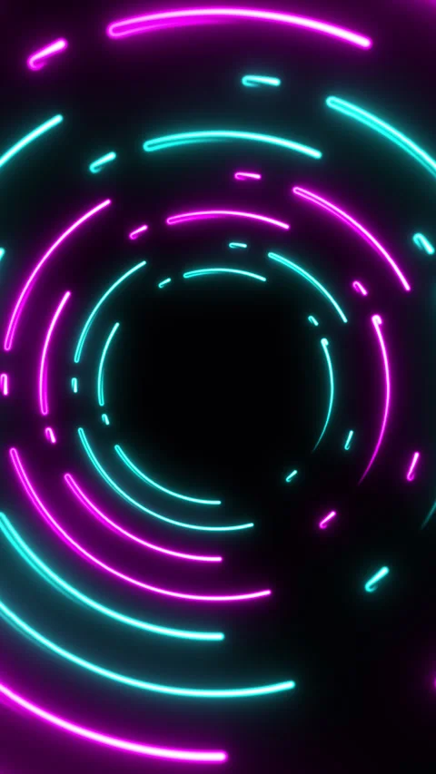Dashed Circle Neon Vertical Video stock 268660136
