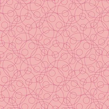 Dashed circles seamless vector pattern in pink Stock Illustration
