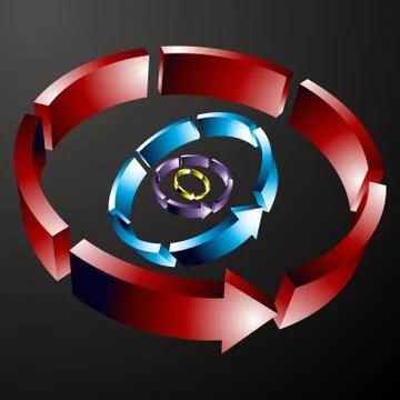 Dashed circular arrow line Stock Illustration