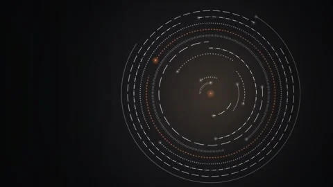 Dashed Concentric Rings Rotating Kinetic Stroke Trim Seamless Loop Stock Footage 346879154